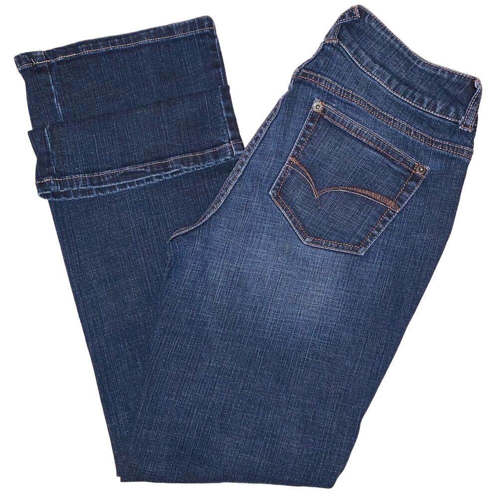 DKNY SoHo Jeans Notched Waist Contrast Stitch Sz 6